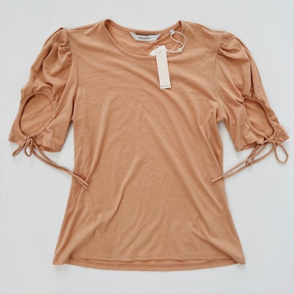 Rebecca Taylor Keyhole Sleeve Top Apricot - Picture 2 of 4
